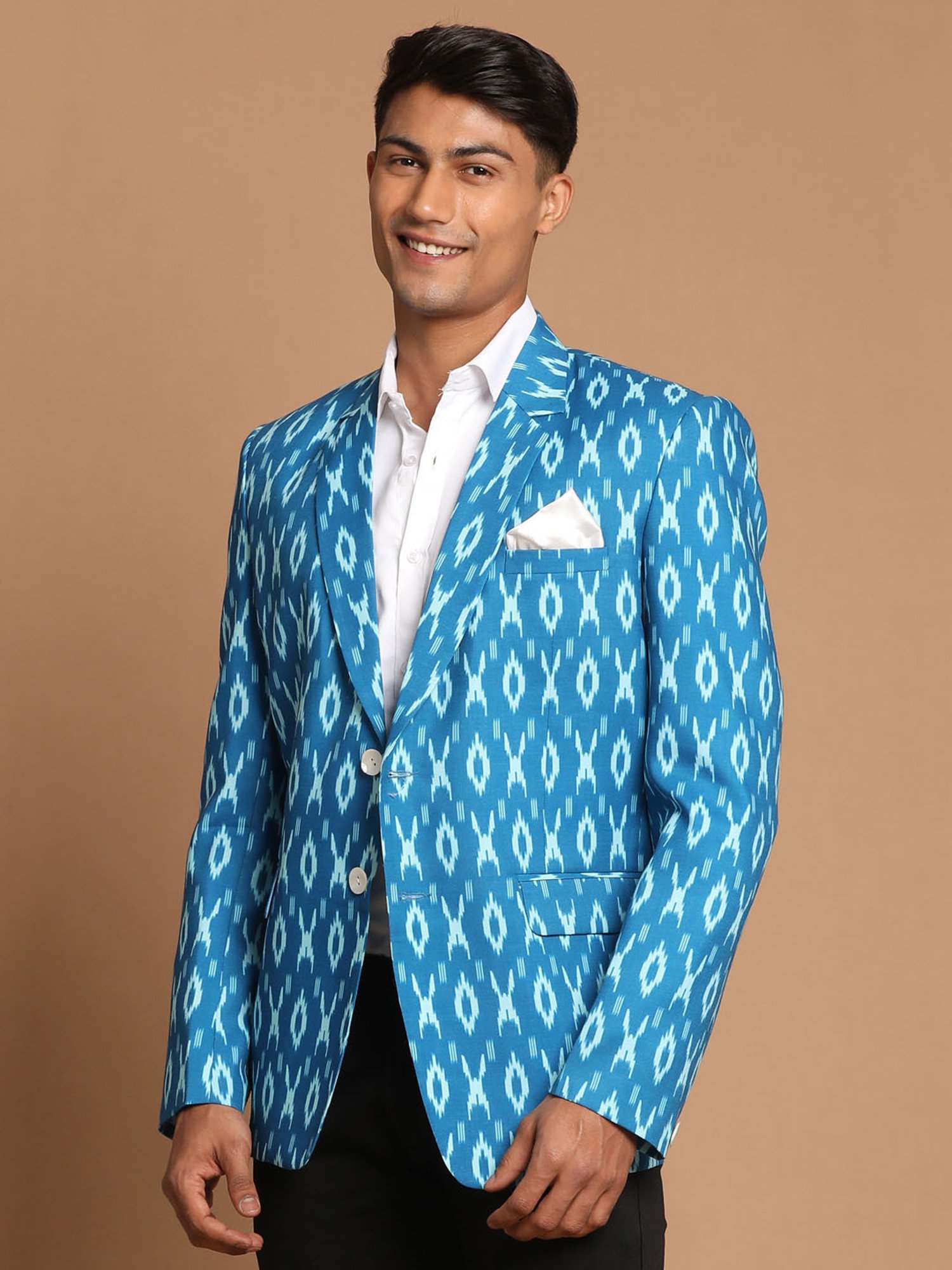 Hangup Cream Regular Fit Ethnic Blazer