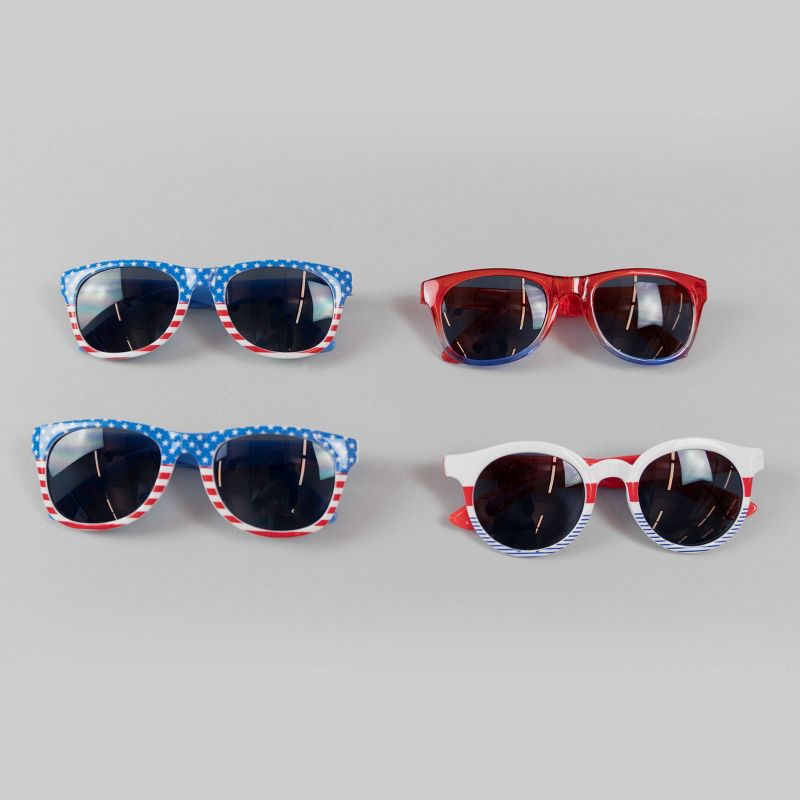 4ct Adult 4th of July Sunglasses - Bullseye's Playground™
