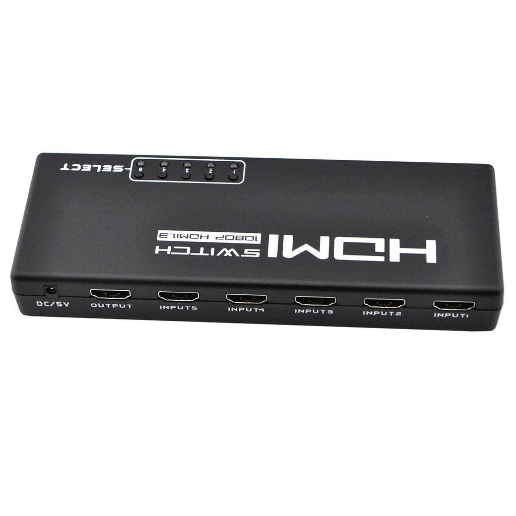 iKKEGOL 5 Port 1 x 5 HDMI Switch Switcher Selector Splitter Hub for HDTV PS3 w/IR Remote