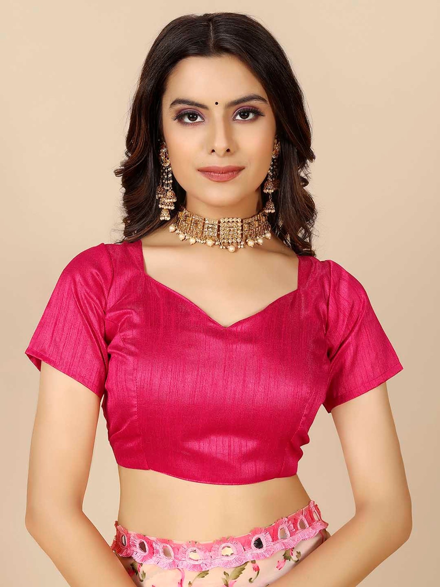 Rangita Pink Printed Saree With Blouse
