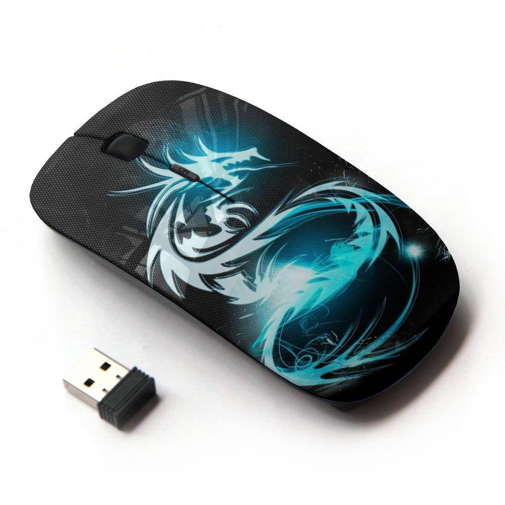 KOOLmouse [ Optical 2.4G Wireless Mouse ] [ BLUE GLOW TRIBAL DRAGON ]