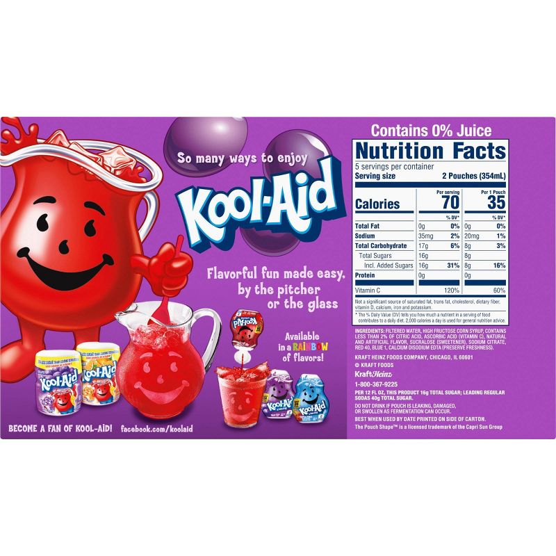 Kool-Aid Jammers Grape Juice Drinks - 10pk/6 fl oz Pouches