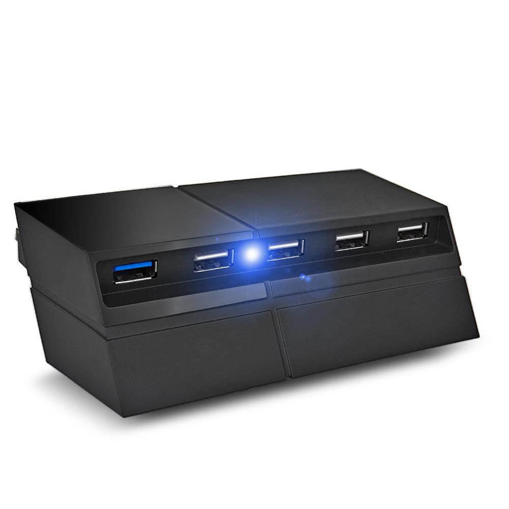 5-Port USB 3.0 2.0 High Speed Adapter Splitter Connector Expander Hub Switch for Sony PS4 Playstation 4 Gaming Console with one USB 3.0 port and four USB 2.0 ports