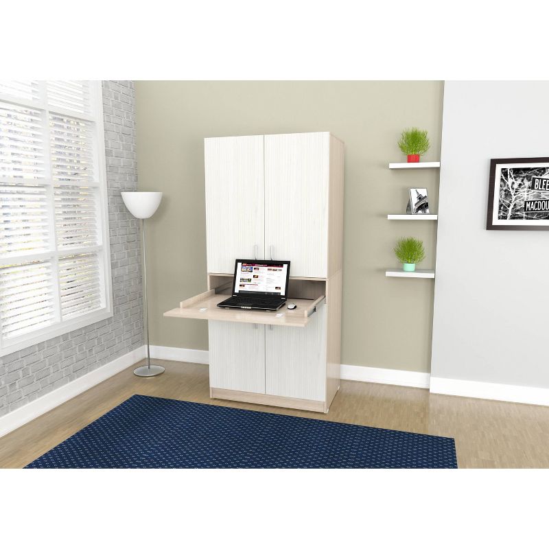 Computer Work Center Washed Oak - Inval