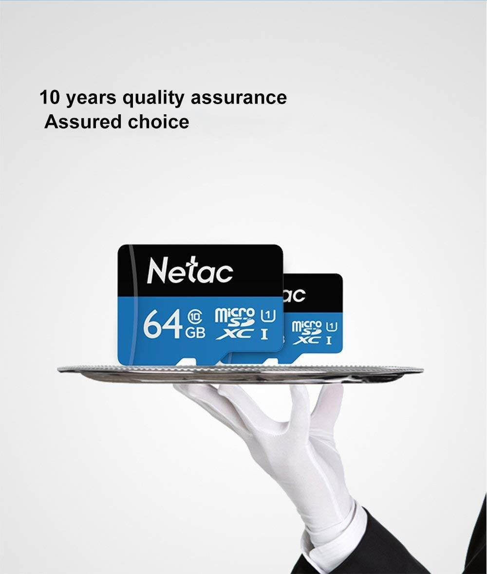 Netac 64GB Micro SD Card Class 10, U1, 100MB/s Flash Memory TF Card