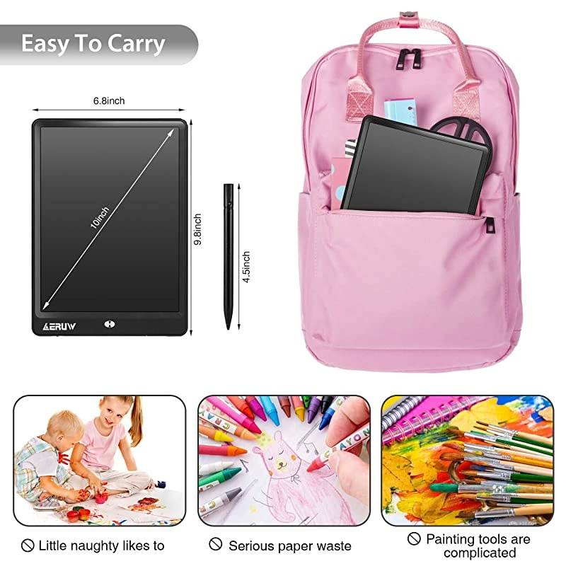 LCD Writing Tablet with Sleeve Case  10 Inch Electronic Graphics Drawing Pads Drawing Board eWriter Digital Handwriting Doodle Pad with Memory Lock for Kids Home School OfficeBlack
