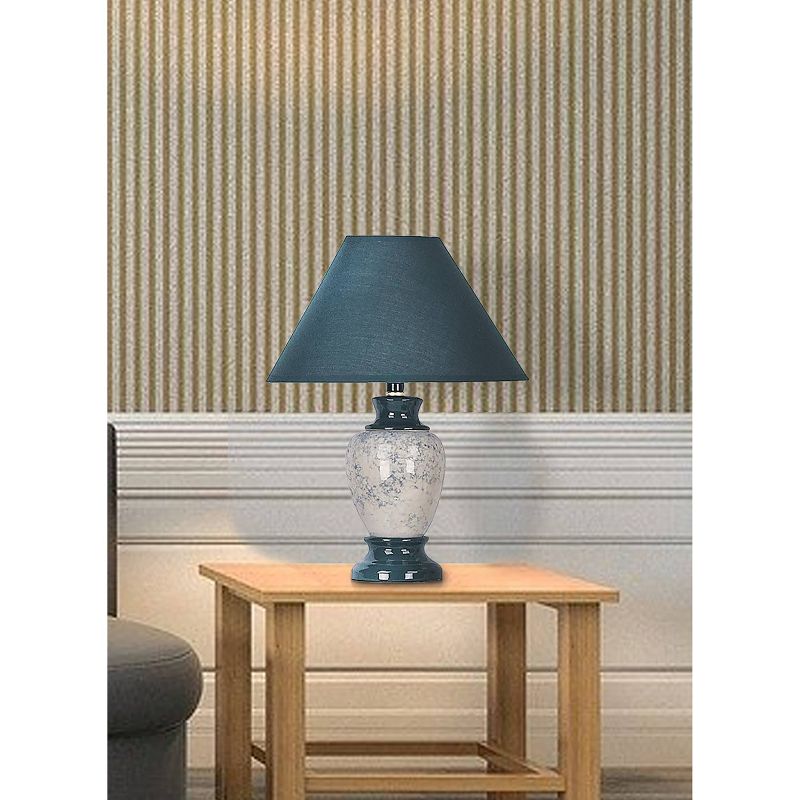 13" Traditional Ceramic Table Lamp Green - Ore International