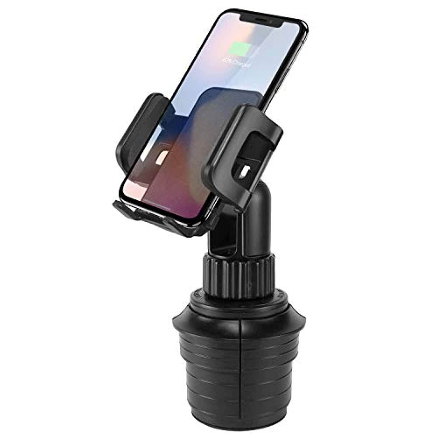 cellet smart phone cup holder mount, automobile cradle compatible with apple iphone xs max xr 8 plus, galaxy s10 s10e s10plus,