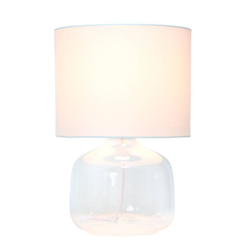 Glass Table Lamp with Fabric Shade Fresh White - Simple Designs