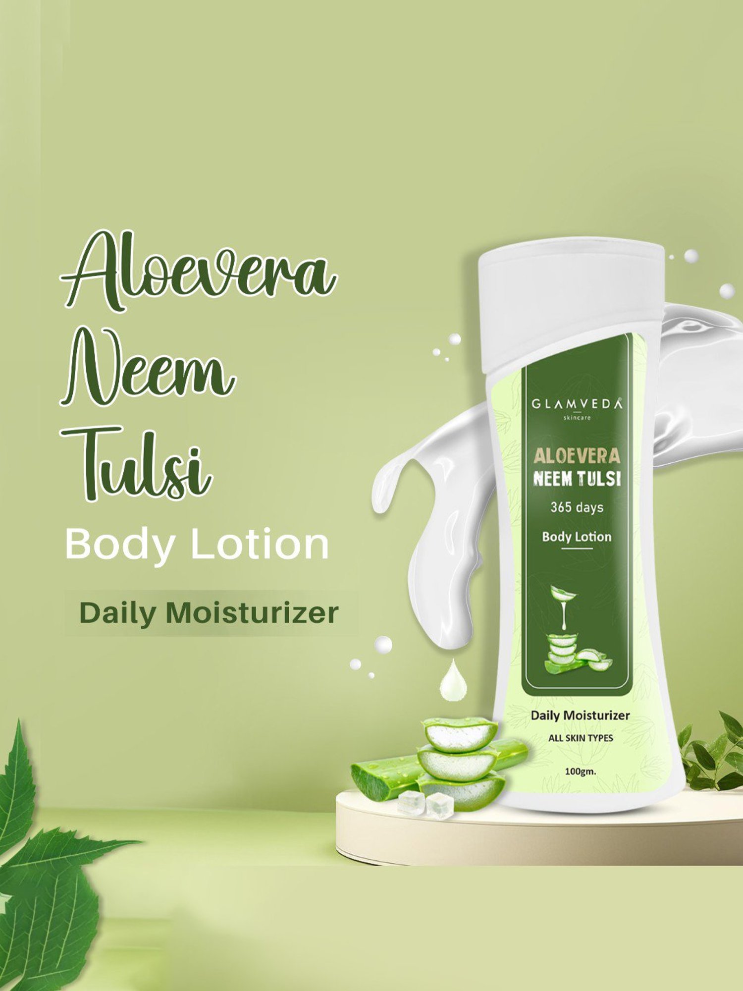 Glamveda Aloevera Neem Tulsi 365 Days Body Lotion - 100 gm