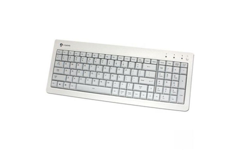 I-Rocks KR-6820E Compact USB Keyboard - USB - 104 Keys - White