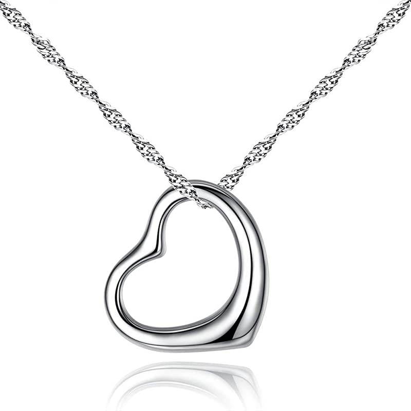 Fashion Jewelry Silver Plated Perfect Love Open Heart Pendant Necklace