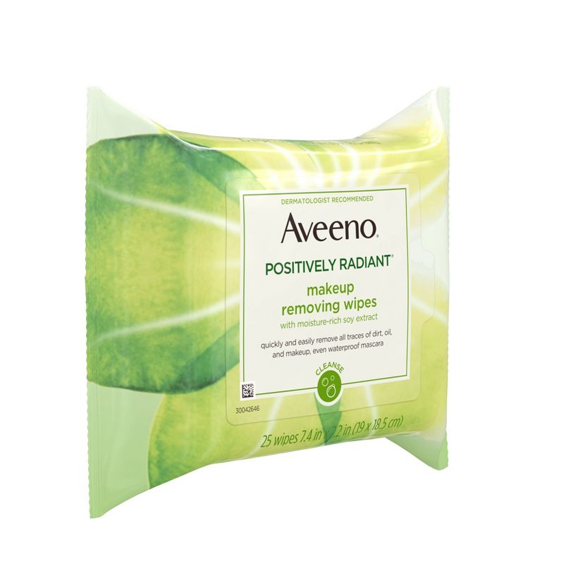 Aveeno Positively Radiant Oil Free Makeup Removing Wipes - 25ct