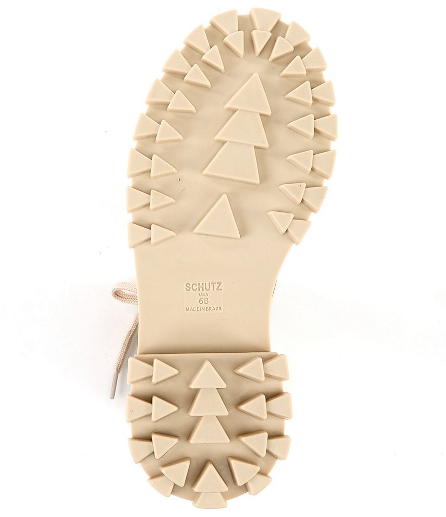 Schutz Orly Leather Lace-Up Combat Lug Sole Booties