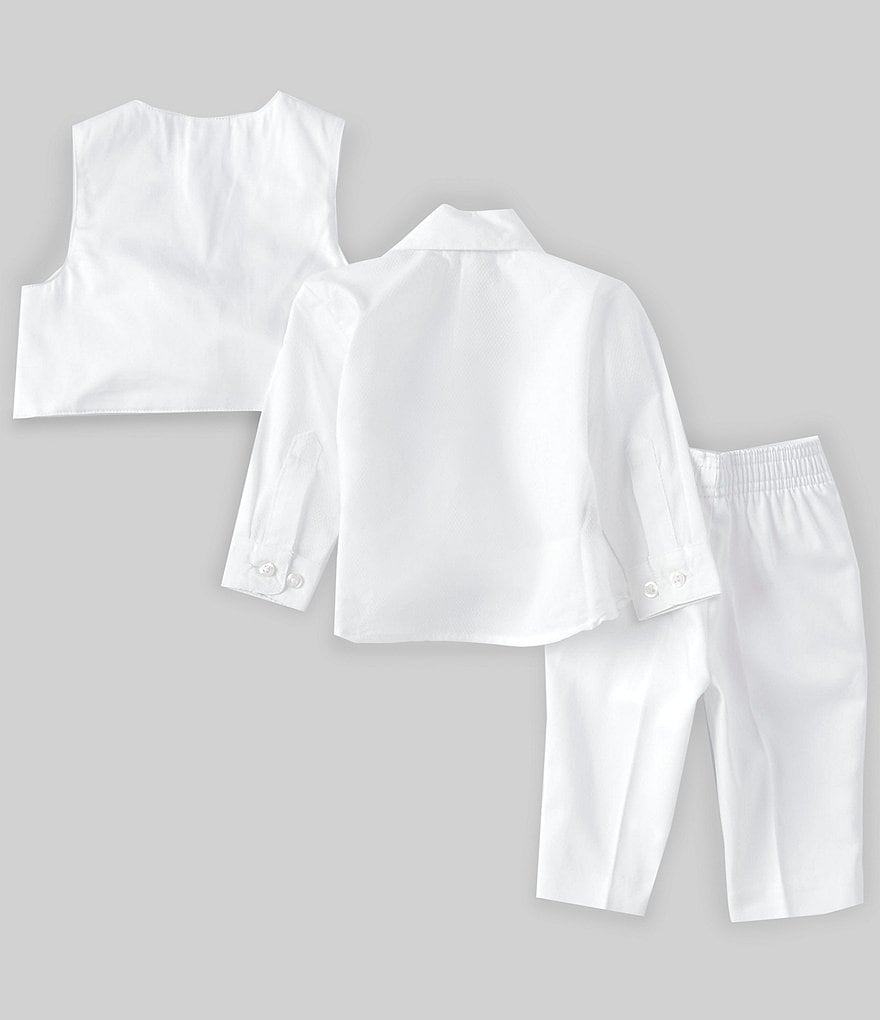 Edgehill Collection Baby Boys Newborn-9 Months Shirt & Cross Shortall Christening Set