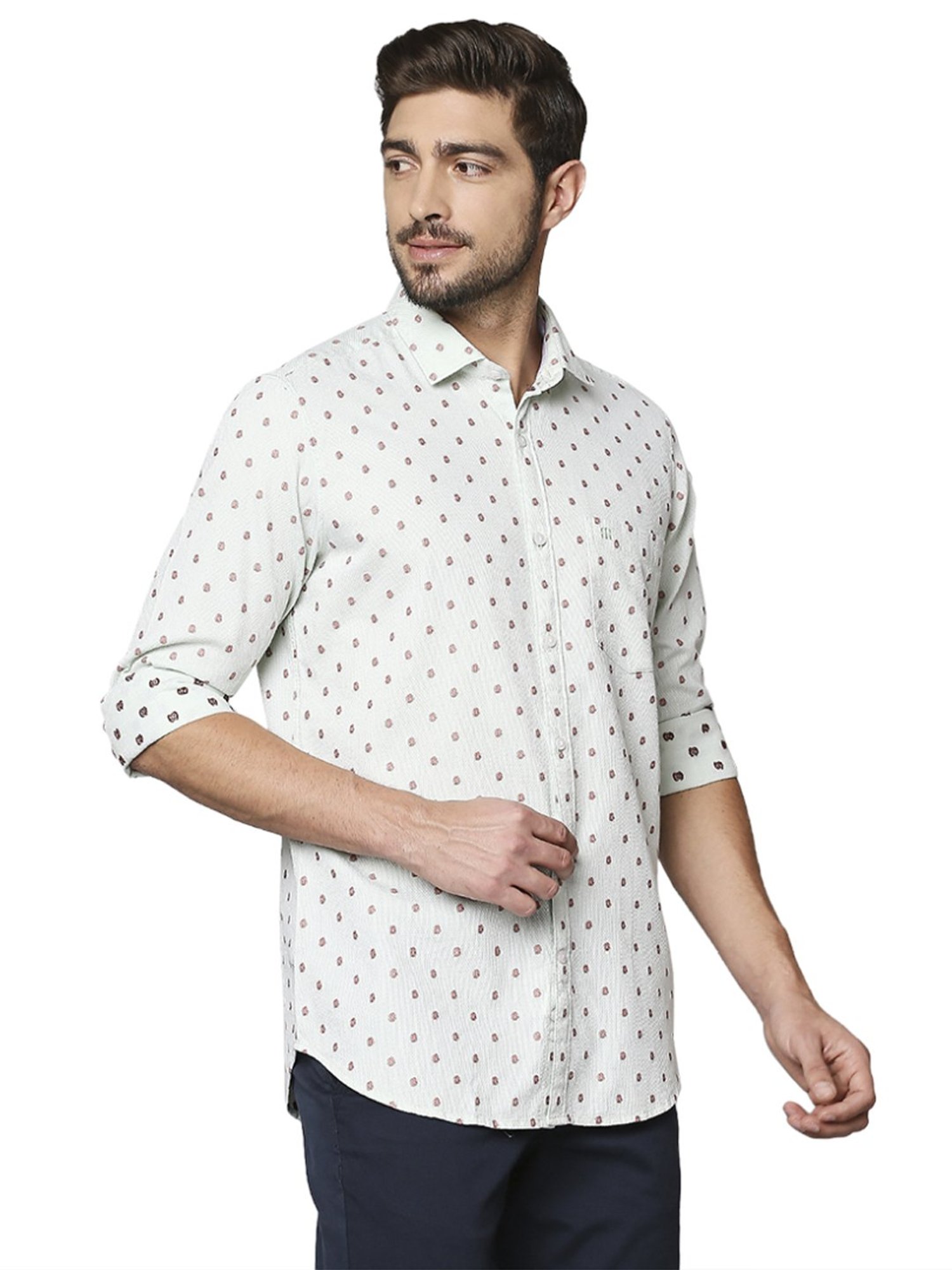 Raymond White Cotton Regular Fit Shirt