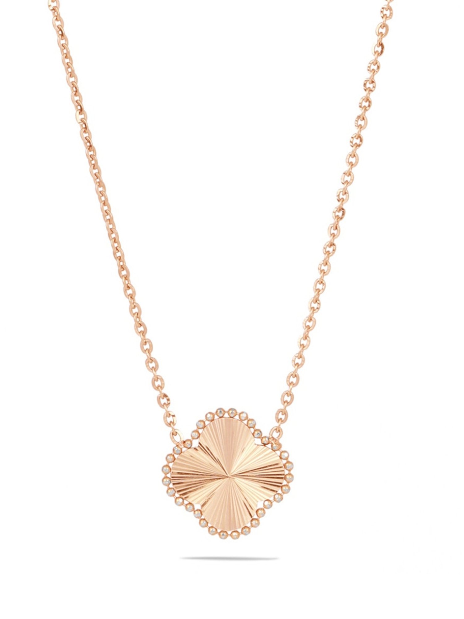 Candere By Kalyan Jewellers 18k Rose Gold Pendant With Chain