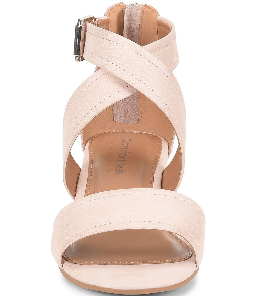 Comfortiva Rabea Leather Wrapped Wedge Sandals