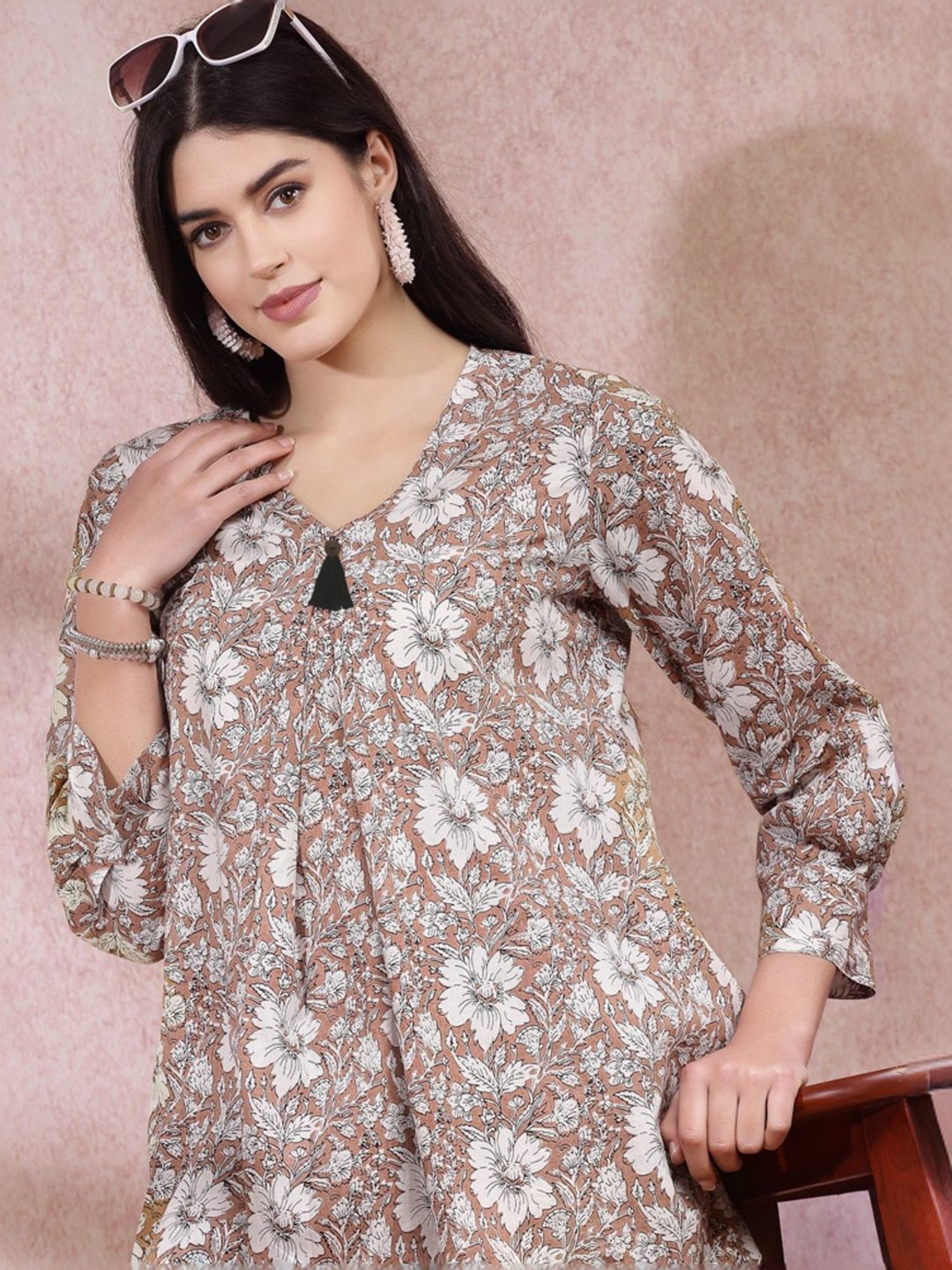 Melon by PlusS Blue Printed Shirt Pant Set