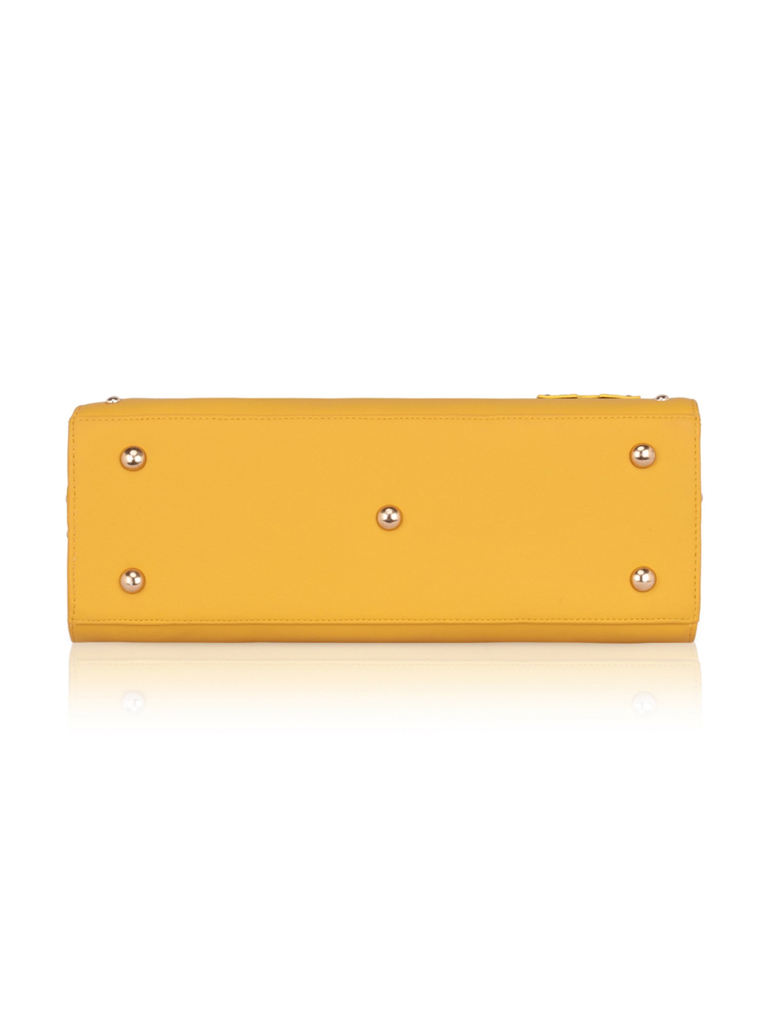 Eume Daffodil Yellow Leather Satchel Handbag