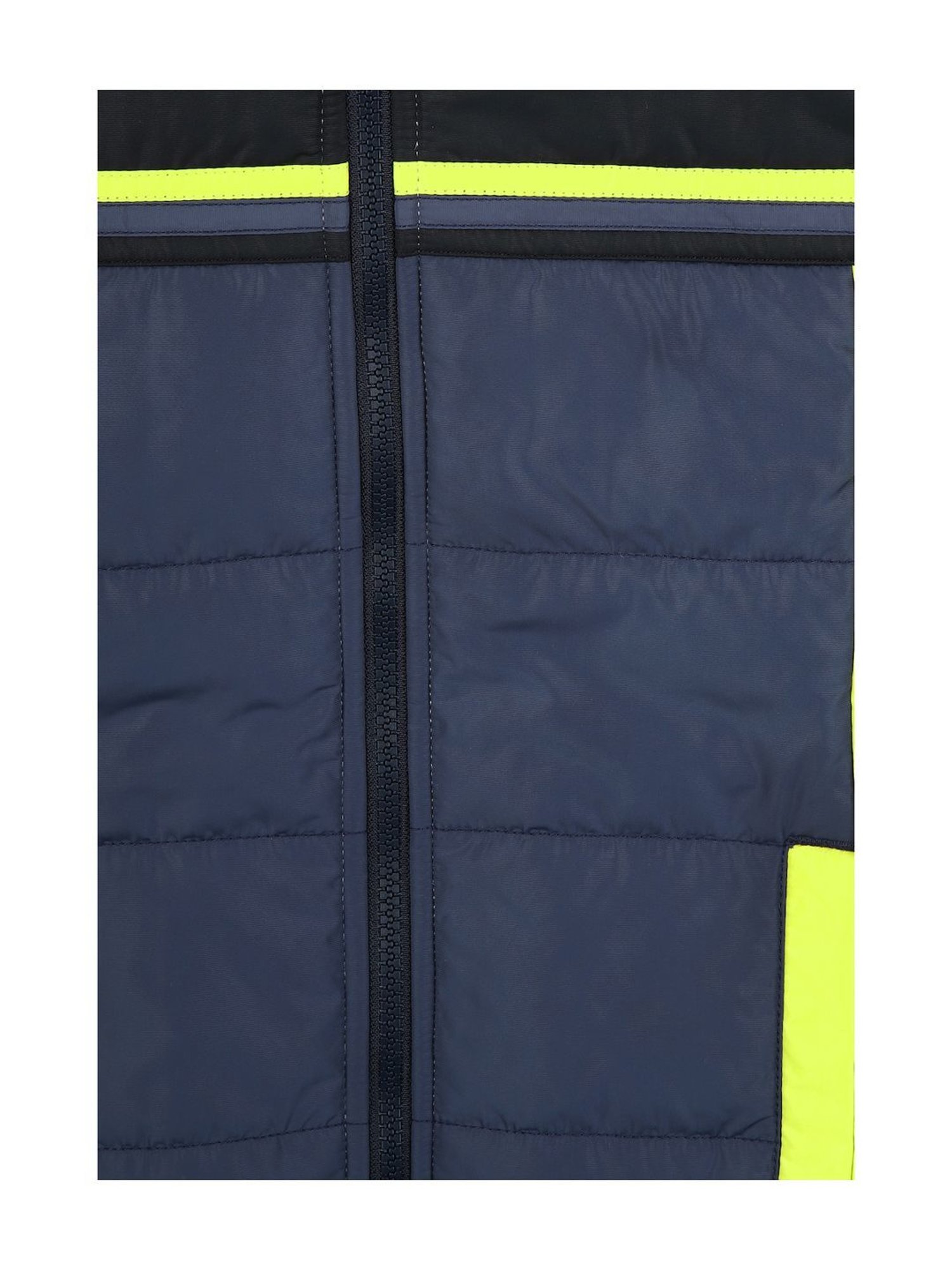 Allen Solly Junior Navy & Green Color Block Full Sleeves Jacket