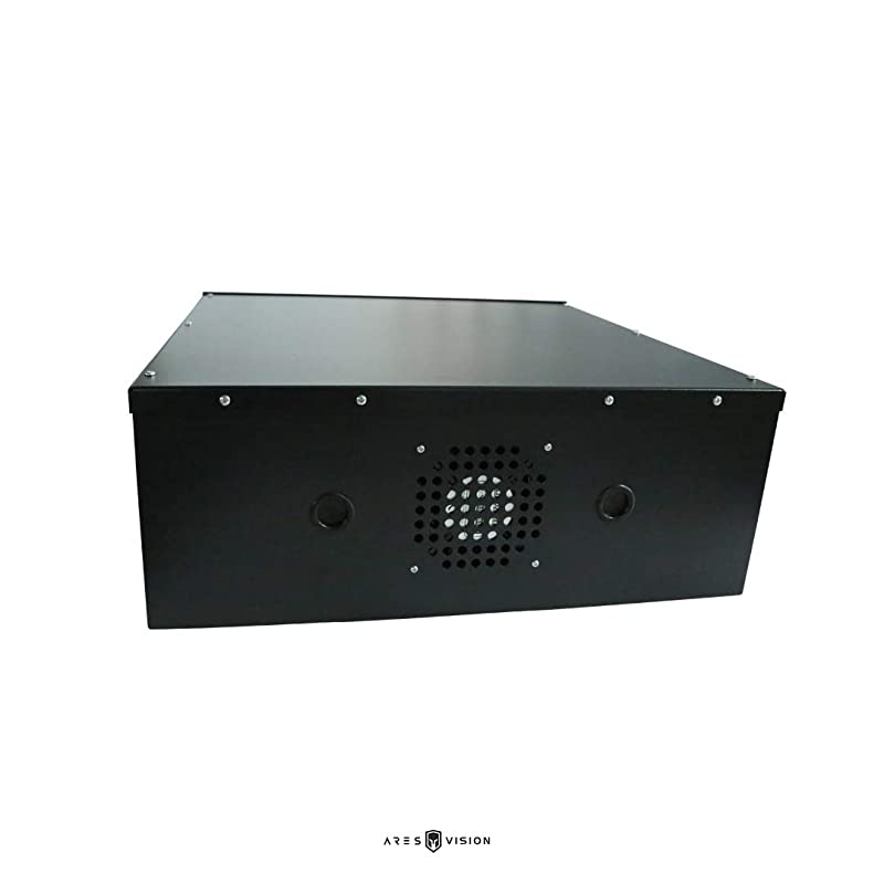 Heavy Duty 15" x 15" x 5" DVR/PC Security Lock box 16 gauge with Exhaust Fan (15x15x5, Black)