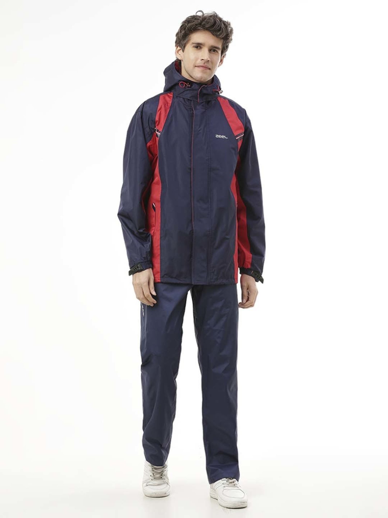 Zeel Navy & Red Raincoat Set