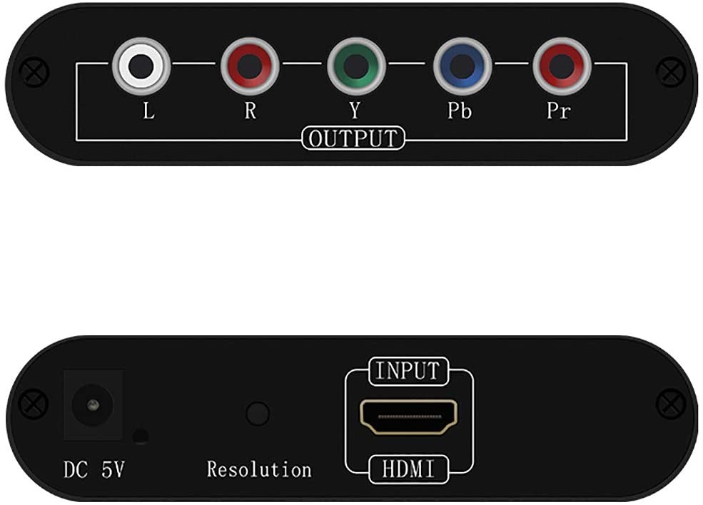 HDMI to 1080P Component Video (YPbPr/RGB/ 5RCA) Scaler Converter Adapter + R / L Support PS3, PS4, Blu-ray Player, DVD, Xbox, Notebook
