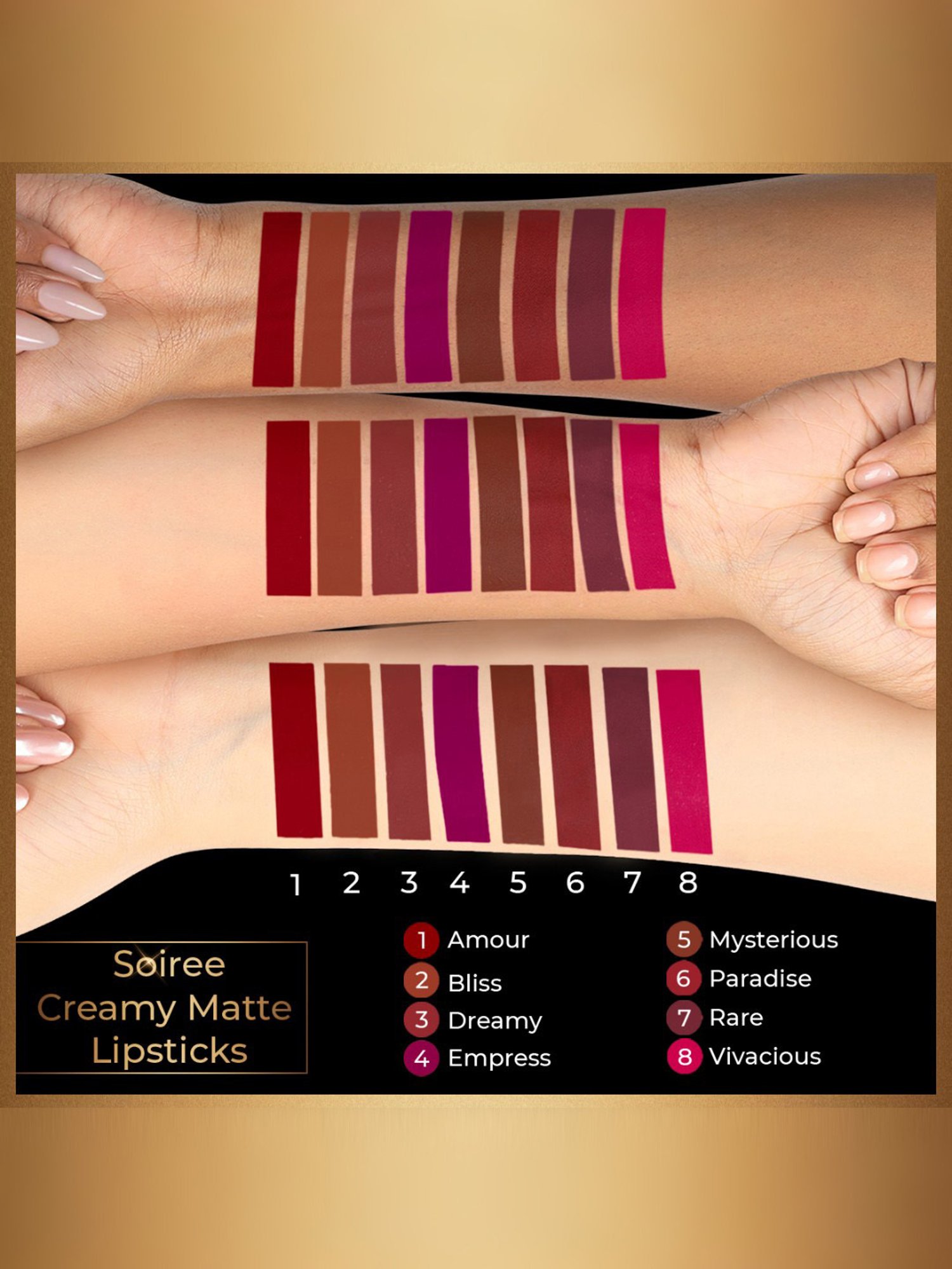 MyGlamm Manish Malhotra Soiree Creamy Matte Lipstick Dreamy - 4.2 gm