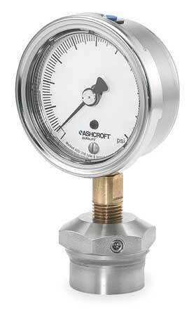 ASHCROFT 251009AW02L/310SSLXCG30 Pressure Gauge,0 to 30 psi,2-1/2In,1/4In