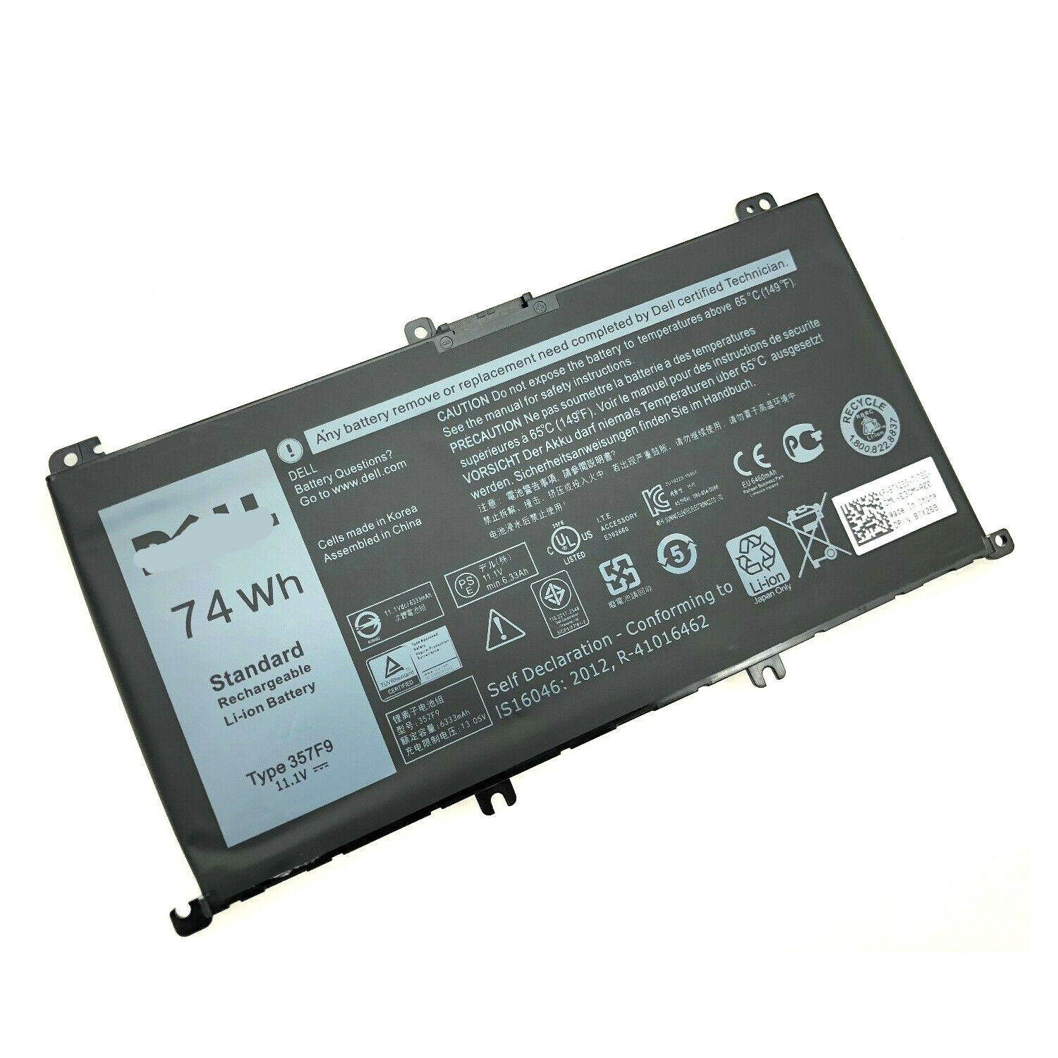 357F9 71JF4 Laptop Battery for Dell Inspiron 15 7559 7000 7566 7567 INS15PD-1548B INS15PD-1748B  INS15PD-1848B(11.4V 74Wh)
