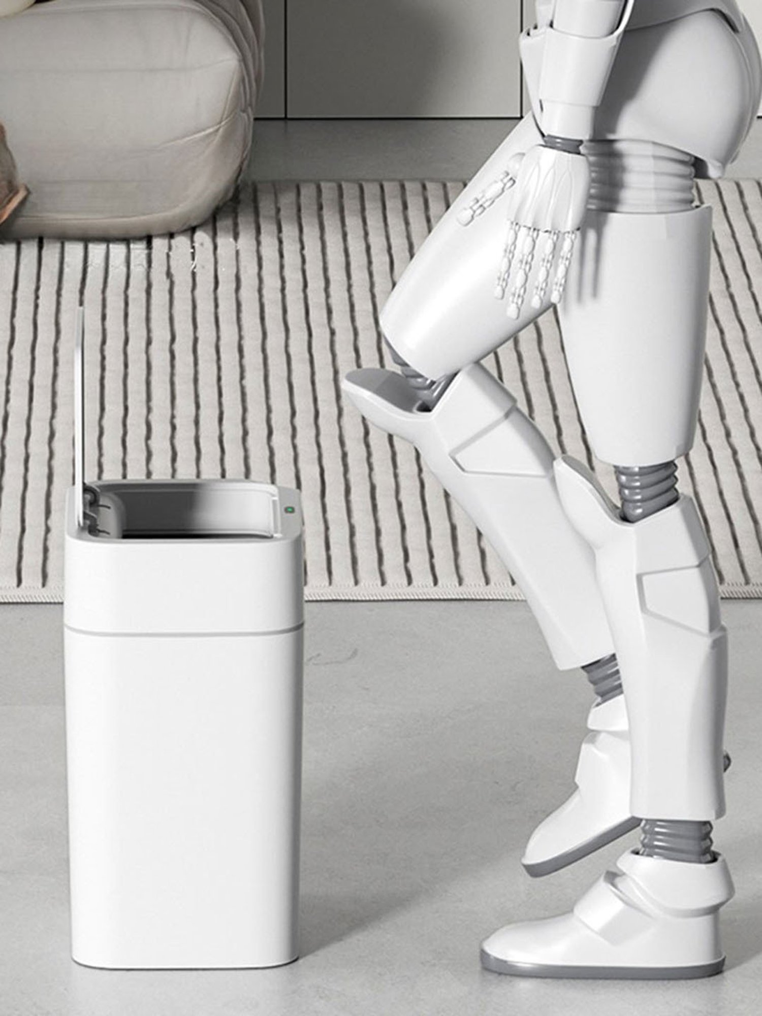 Freelance White Steel Set of 2 Dustbins