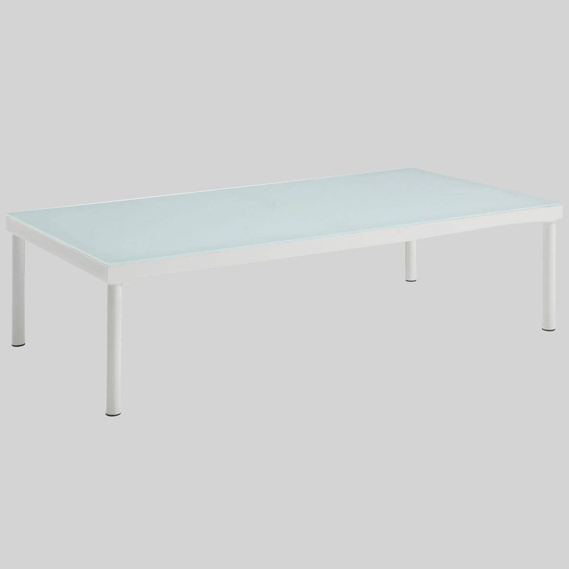 Harmony Aluminum Outdoor Patio Coffee Table - White - Modway