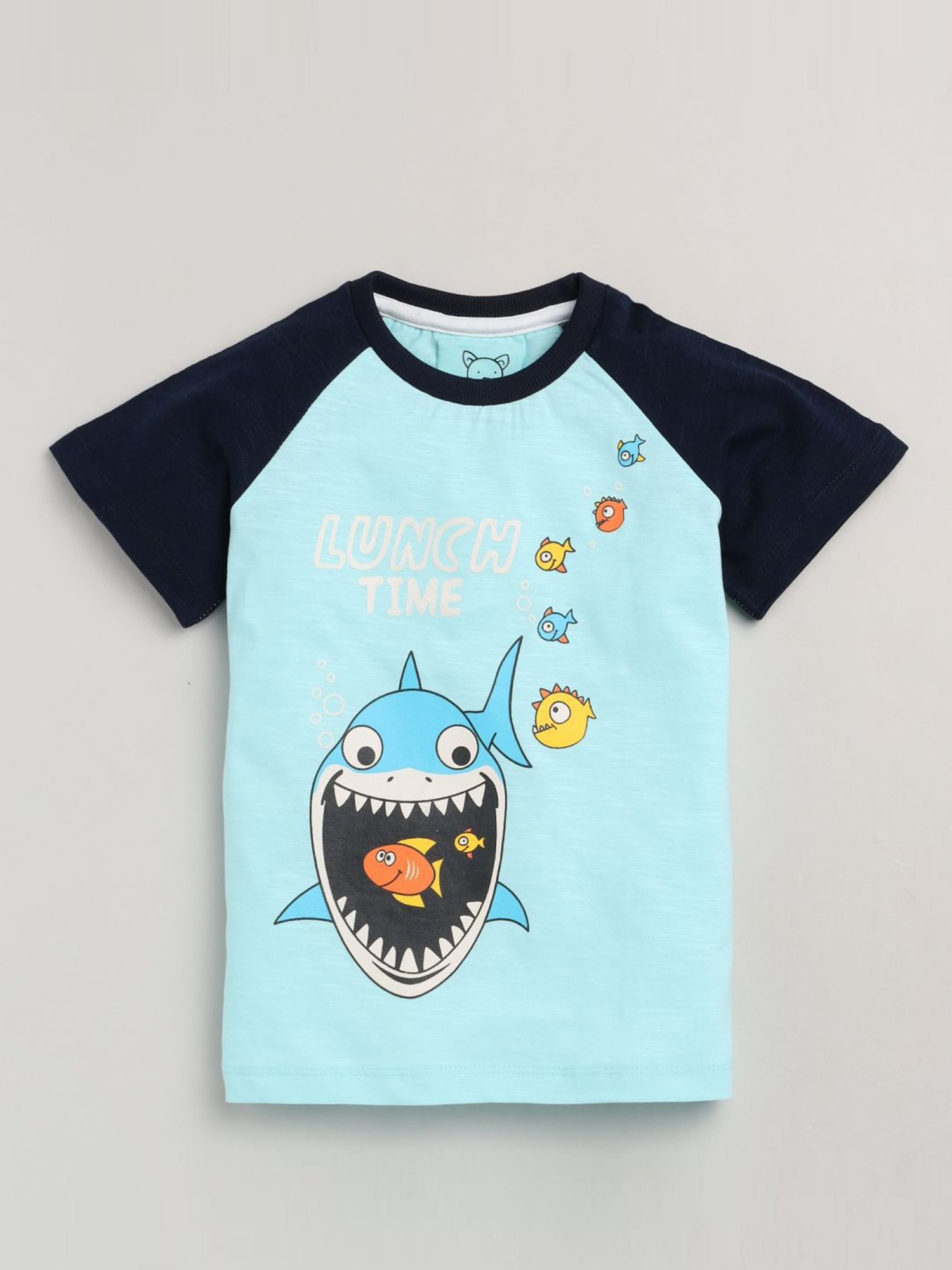 Lazy Shark Kids Navy Printed T-Shirt & Shorts
