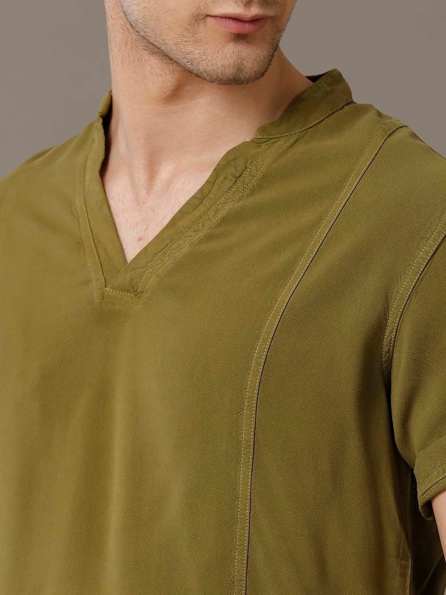 Identiti Green Slim Fit Shirt