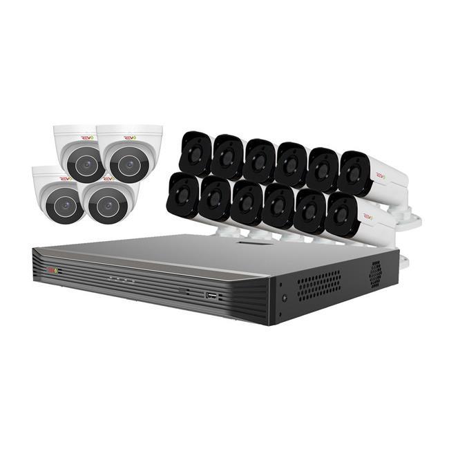 Revo America RU162BNDL-5 Ultra HD Audio Capable 16 Channel Surveillance System with 16 4 Megapixel Cameras