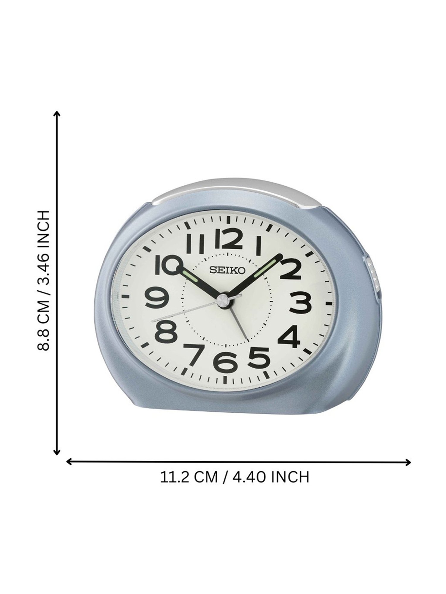 SEIKO elegant white & blue plastic table clock