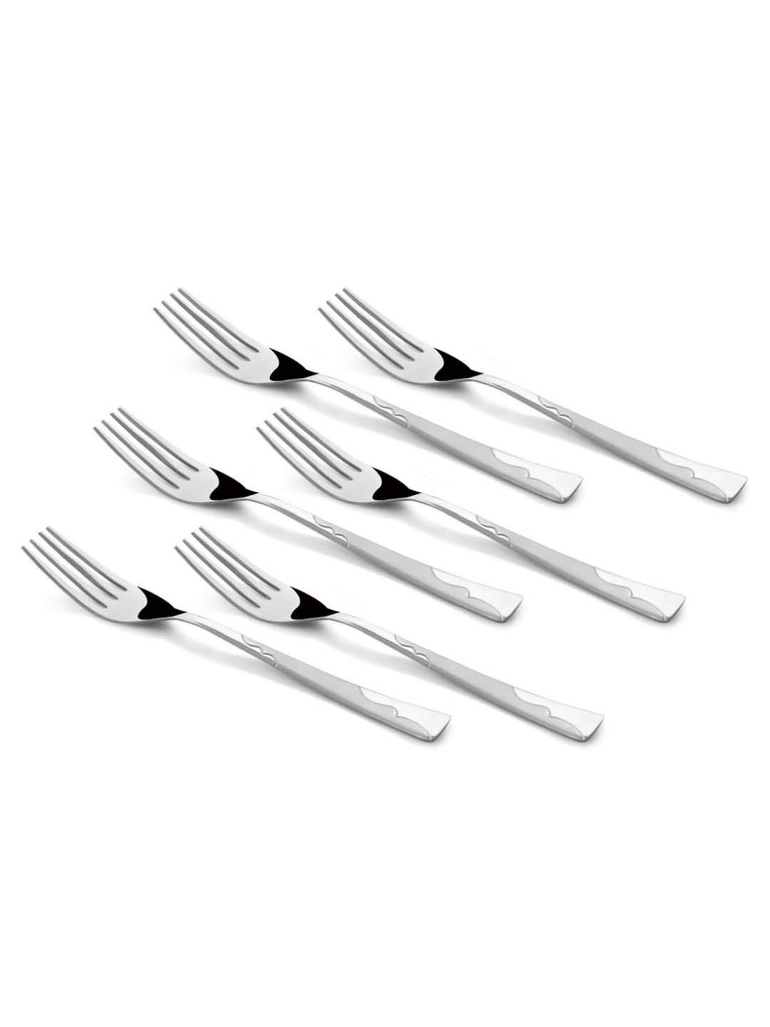 FnS Creta Silver Stainless Steel Dinner Fork - Set of 6