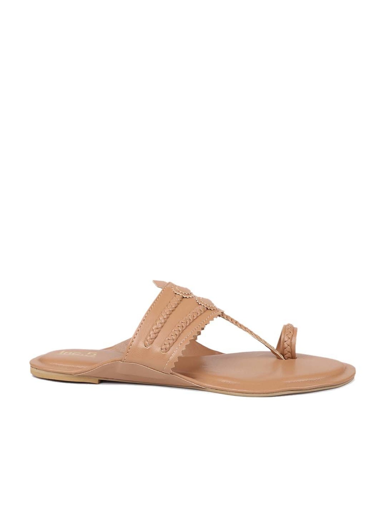 Inc.5 Women's Dark Beige Toe Ring Sandals