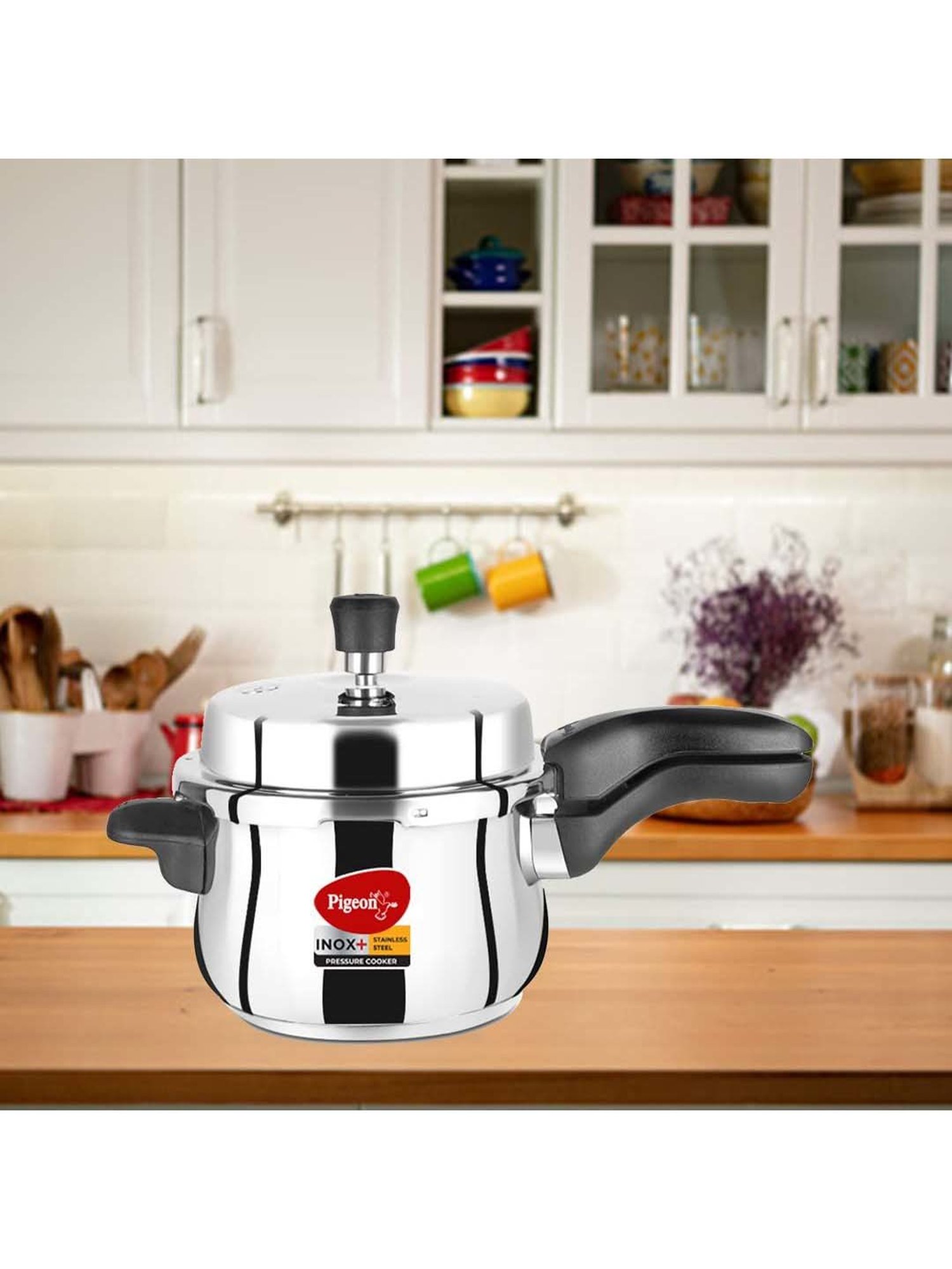 Pigeon Silver Stainless Steel Induction Inox Plus Pressure Cooker (5 L)