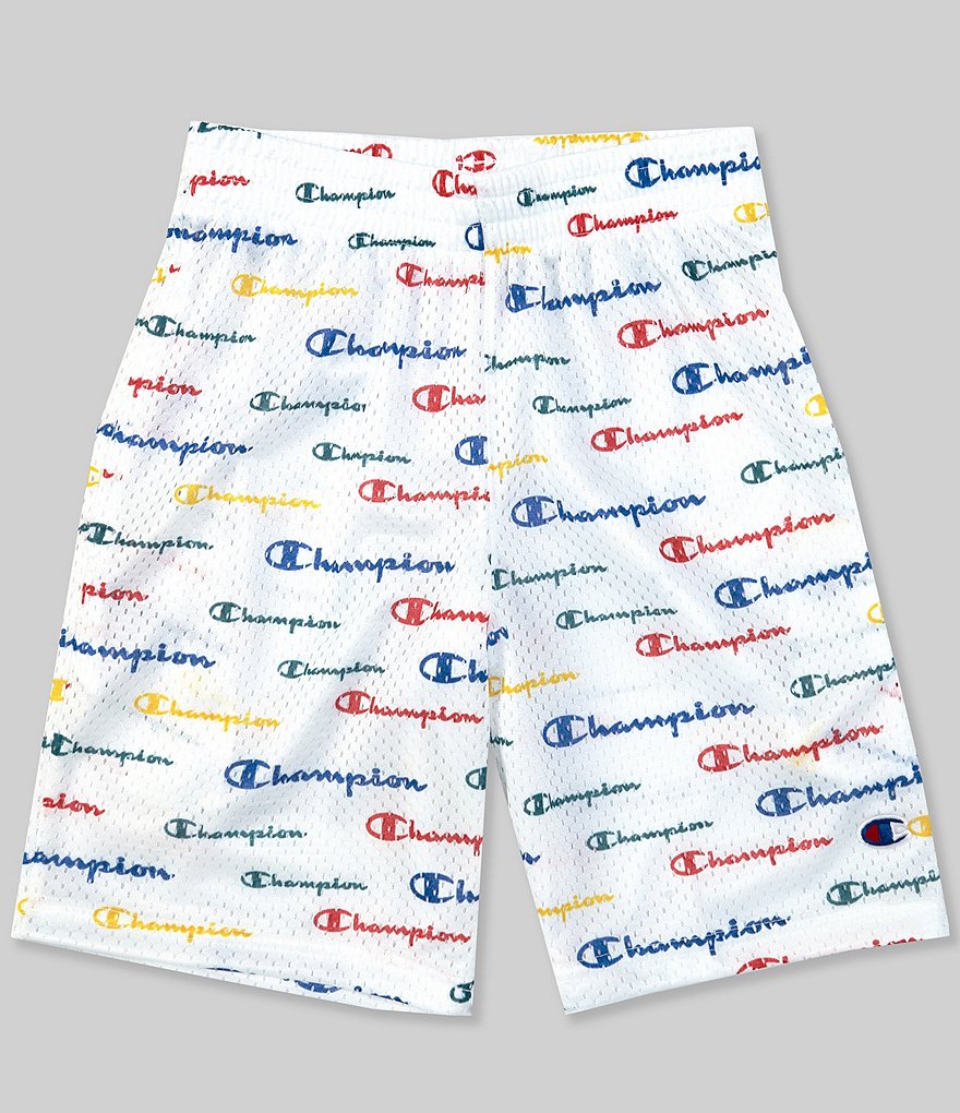 Champion Big Boys 8-20 Multicolor Script Logo Printed Mesh Shorts