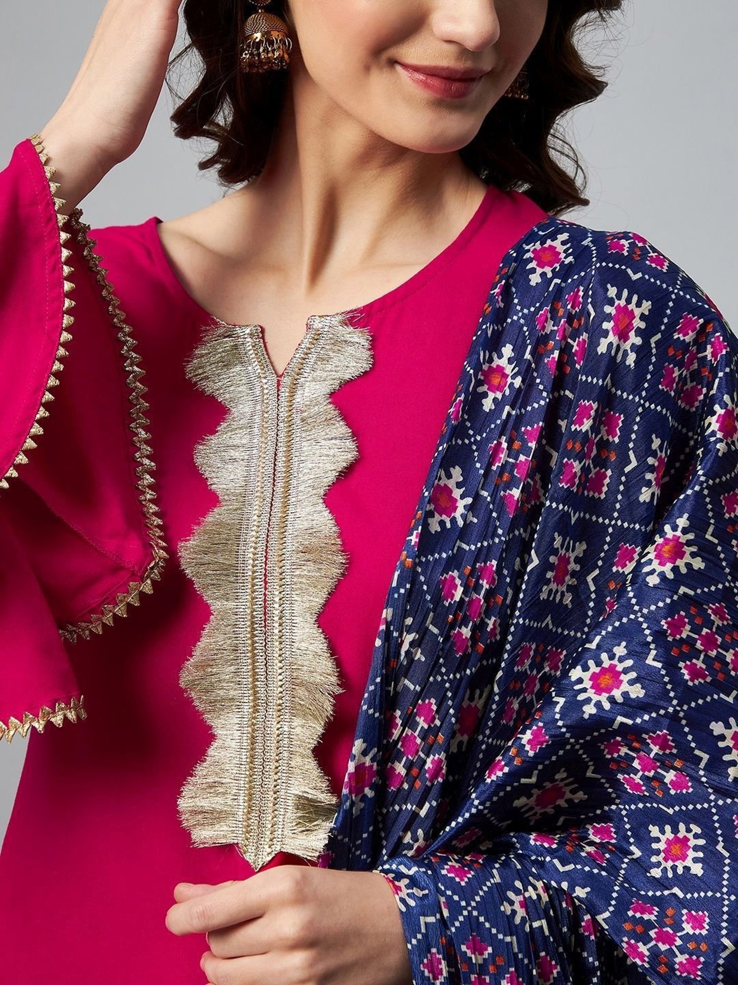 Inweave Blue Printed Dupatta