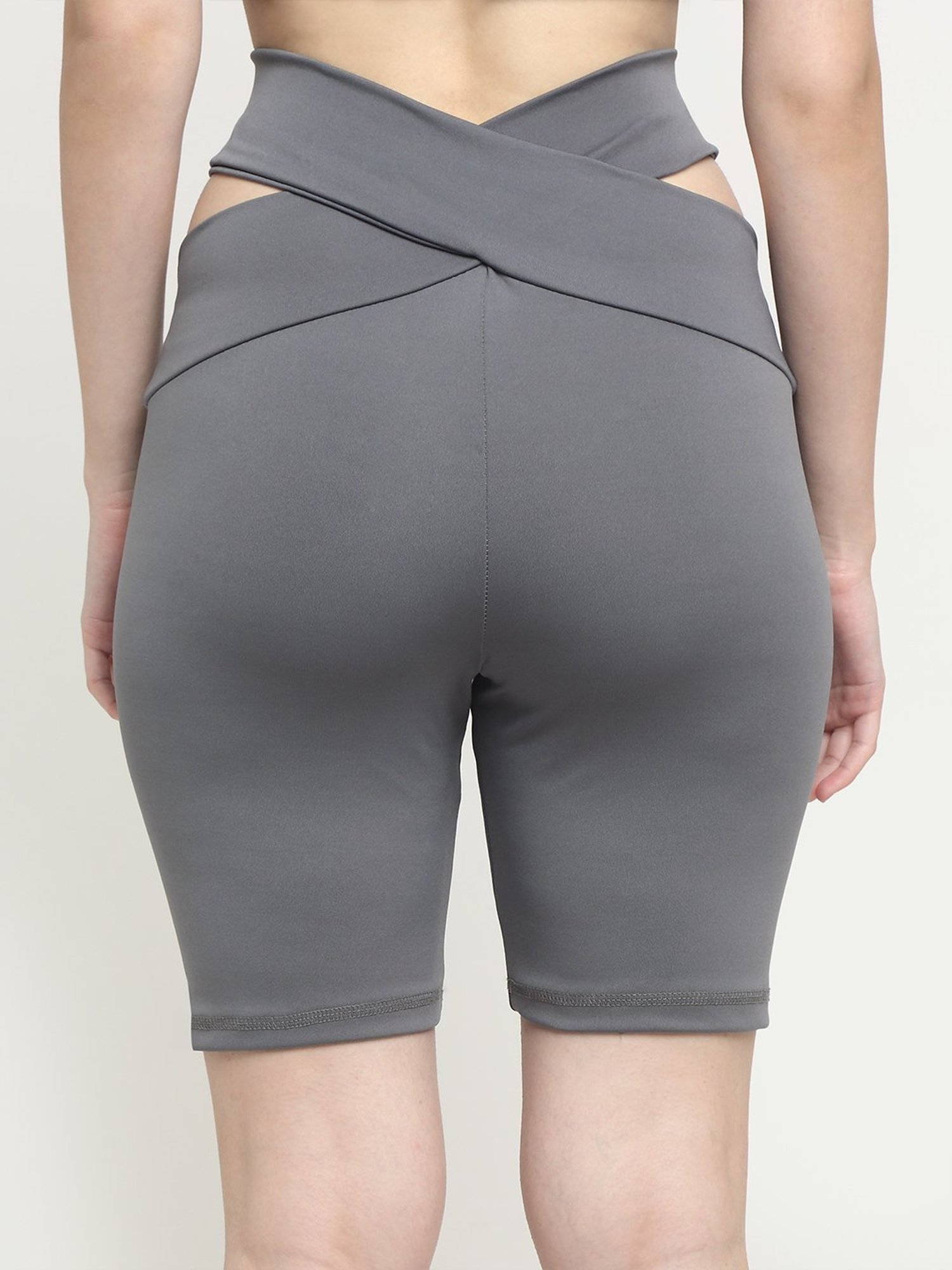 EVERDION Grey High Rise Cycling Shorts