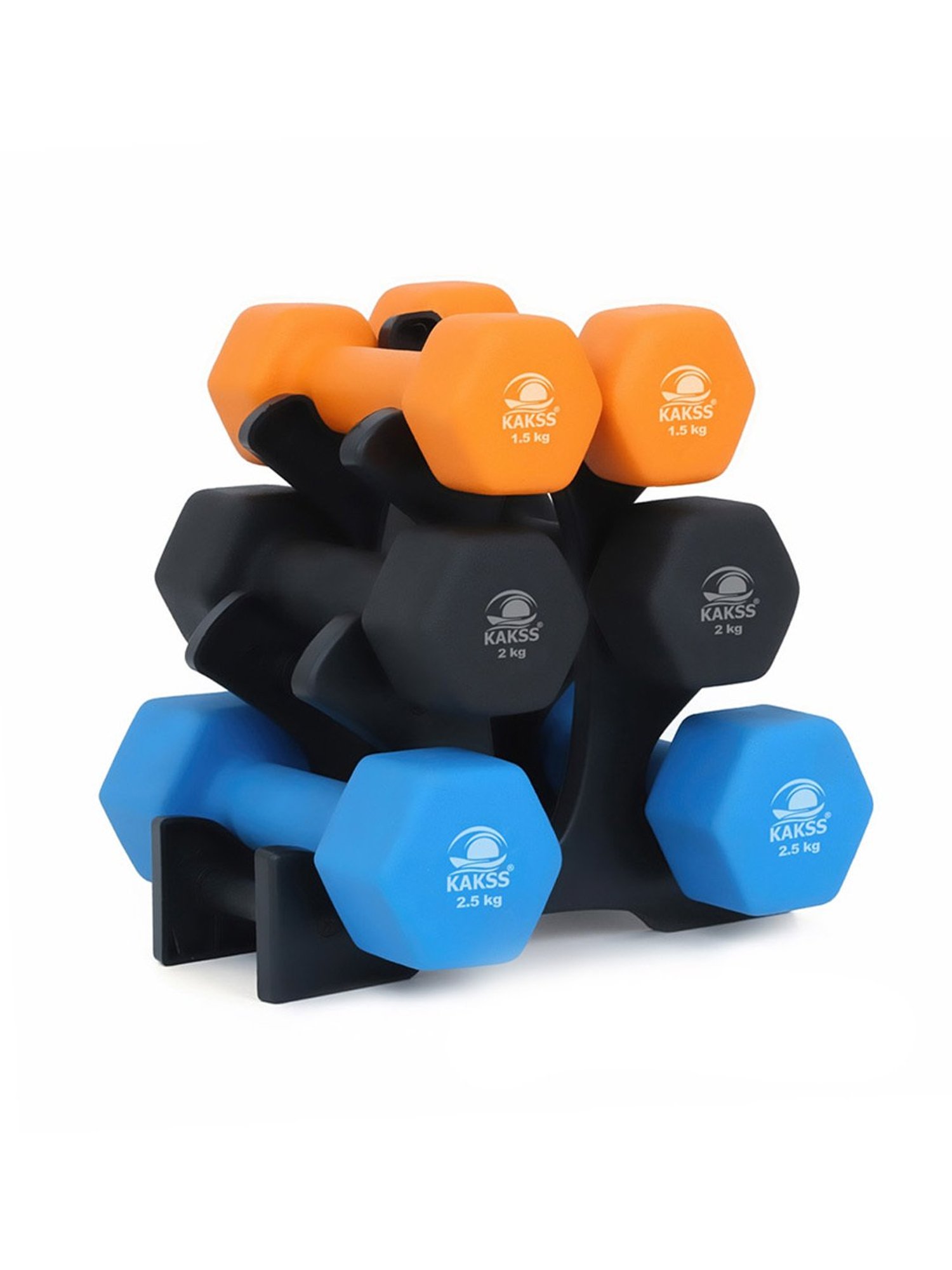 KAKSS Cast Iron NEOPRENE Coated Dumbbells (Multicolor) Size - 12KG
