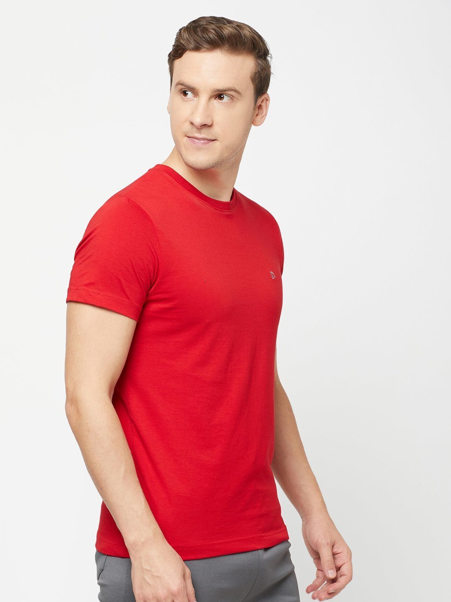 Sporto Red Regular Fit T-Shirt