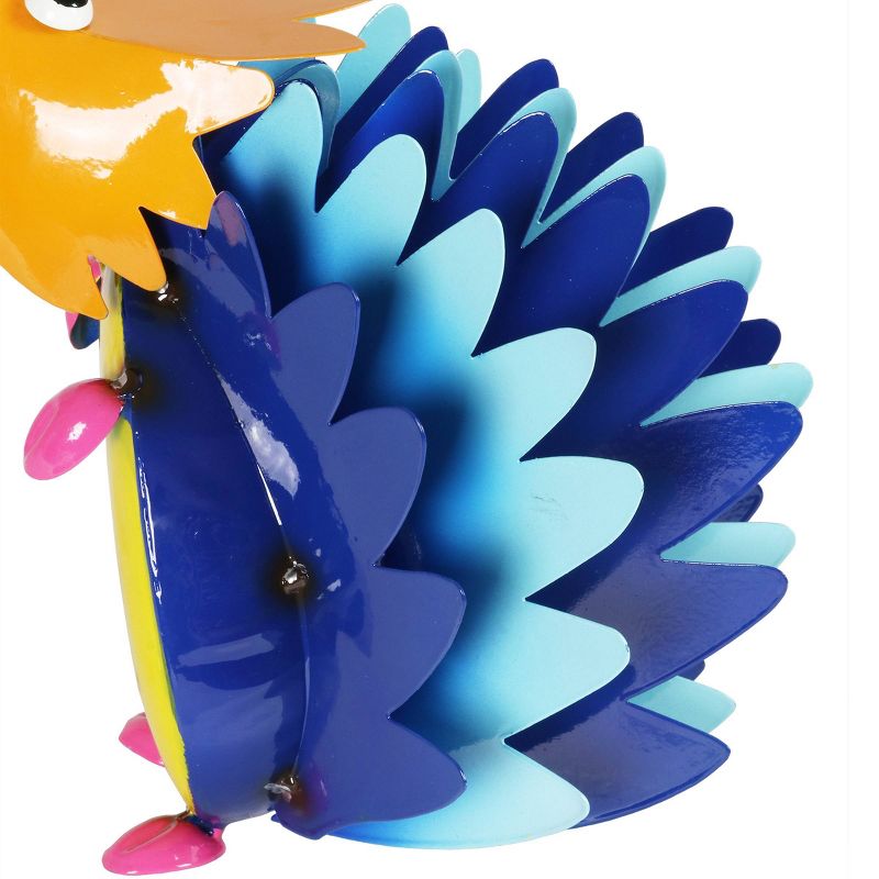 9.65" Metal Colorful Hedgehog - Exhart