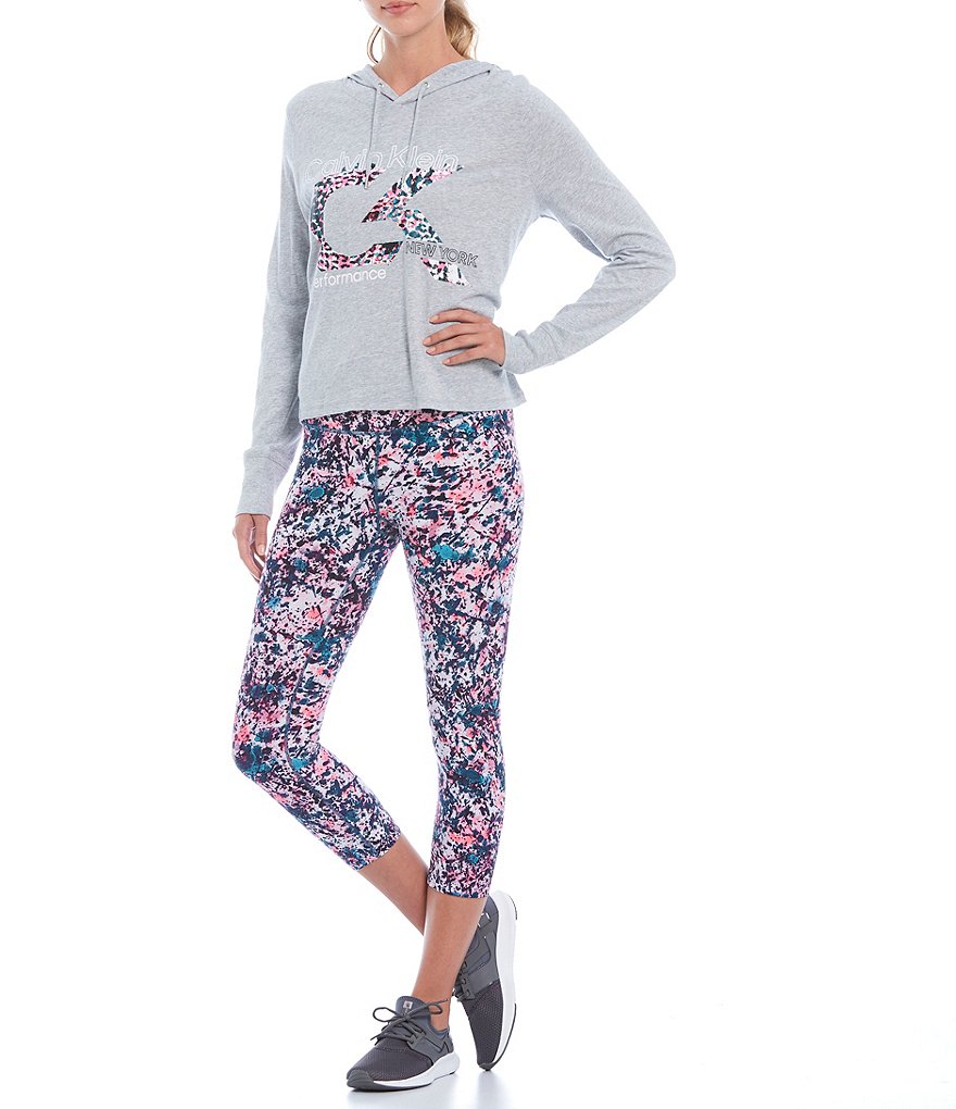 Calvin Klein Performance Print High Waist Cropped Pull-On Tights