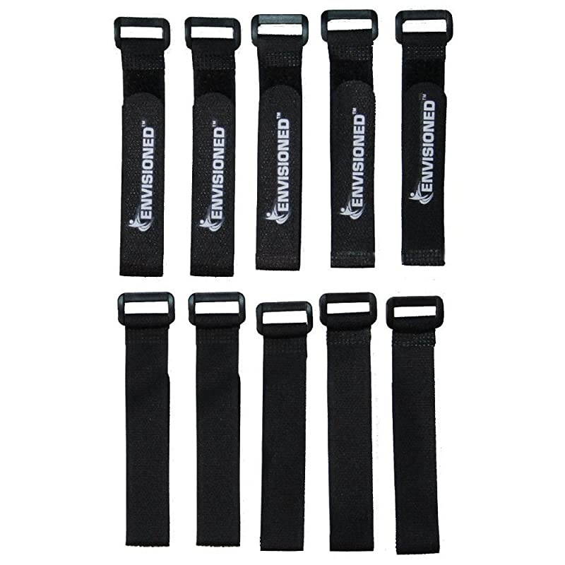 Cinch Straps 1 x 30 10 Pack Multipurpose Quality Hook and Loop Securing Straps Black
