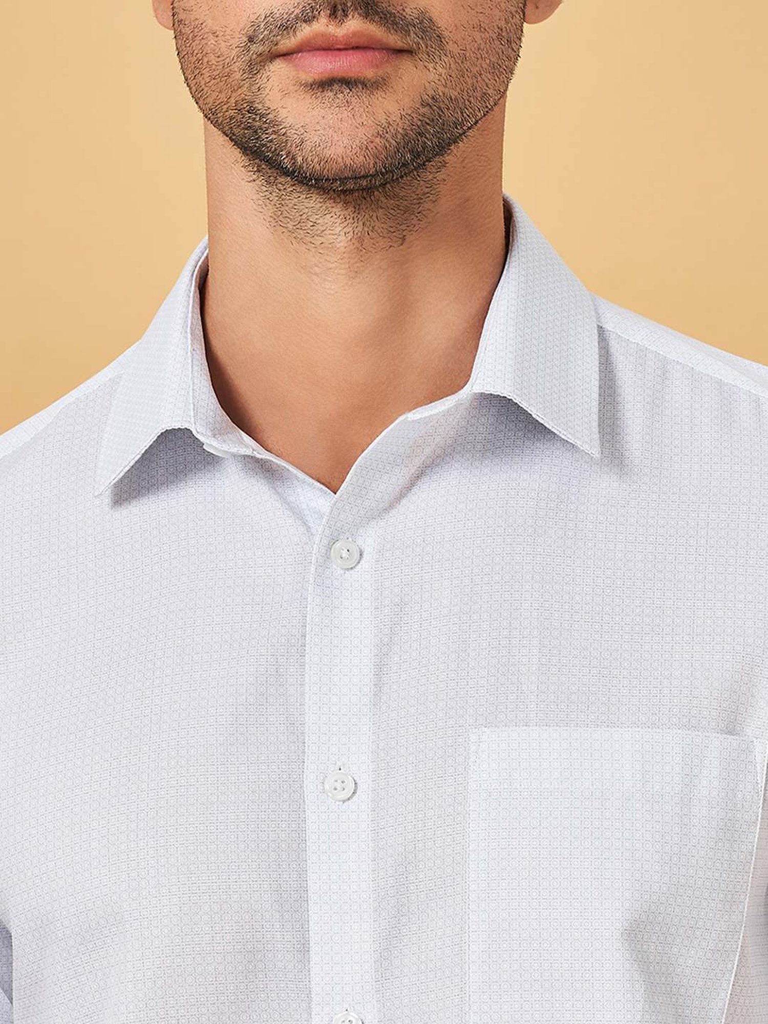 Peregrine by Pantaloons Sky Blue Cotton Slim Fit Shirt