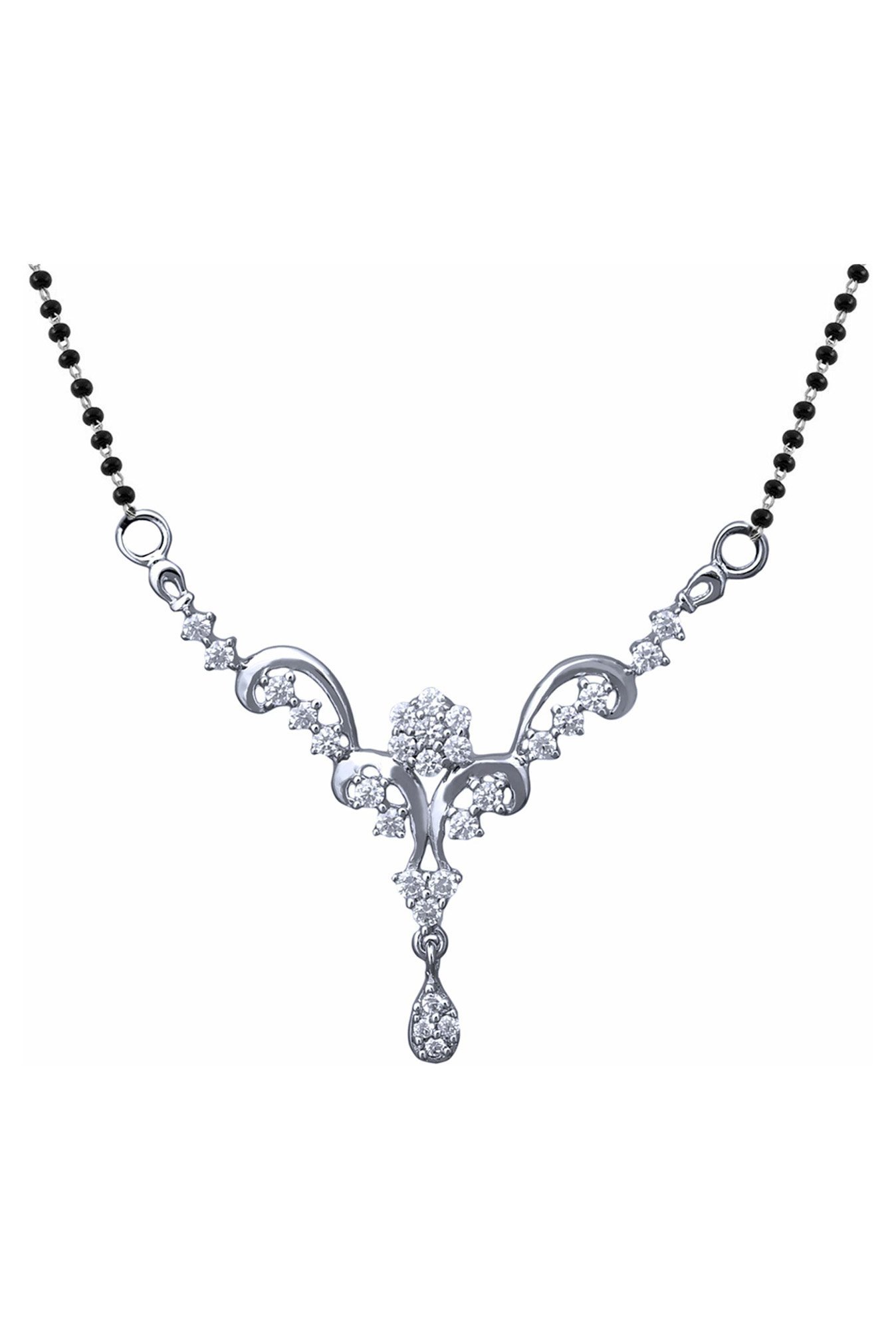 Clara White Sterling Silver Swarovski Zirconia Mangalsutra
